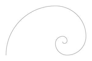 Spiralschablone des Goldenen Schnitts. geometrisches Logo der Vektorspirale. vektor