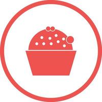 Einzigartiges Cup Cake-Vektor-Glyphen-Symbol vektor