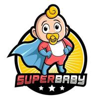 cartoon baby hero maskottchen logo illustrationsvorlage vektor