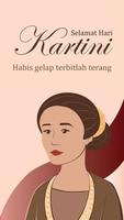 selamat hari kartini. översättning Lycklig kartini dag. vektor