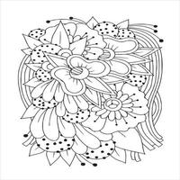 Blumen-Mandala-Malseite. Blumen-Vektor-Illustration vektor