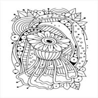 Blumen-Mandala-Malseite. Blumen-Vektor-Illustration vektor