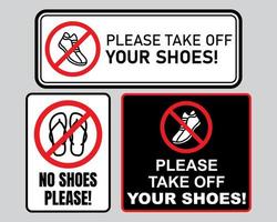 tecken snälla du ta av din skor vektor