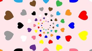 fri vektor färgrik hjärta mönster älskare rosa bakgrund