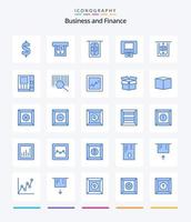 Creative Finance 25 Blue Icon Pack wie Box. löschen. Suche. Kasten. Ladung vektor