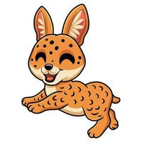 niedliches Serval-Katzen-Cartoon-Springen vektor