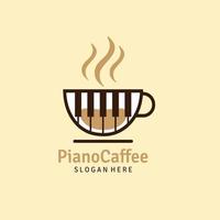 piano caffee logotyp design vektor