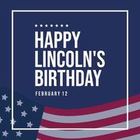 Lincolns Geburtstag. 12. Februar. Feiertag vektor