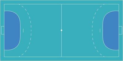 blauer Handballplatz, Taktiktafel aus der Luft vektor