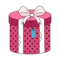 handgezeichnete geschenkbox zum valentinstag. Gestaltungselemente für Poster, Grußkarten, Banner und Einladungen. vektor