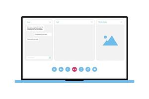 ui ux mall för video konferenser och möten Ansökan på bärbar dator vektor