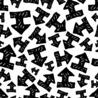nahtloses Muster mit schwarzen handgezeichneten Pfeilen. Vektor-Illustration vektor