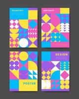 färgrik geometrisk form platt design mosaik- omslag och affisch samling vektor