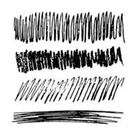 Satz von vier Skizzen-Scribble-Smear-Rechtecken. handgezeichnetes Bleistiftgekritzel. Vektor-Illustration. vektor