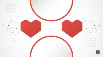 vit röd cirkel teknologi hjärta bakgrund abstrakt. teknologi med linje digital, dna, röd hjärta, punkt, högteknologi, grå, vetenskap, vektor. cirkel teknologisk för valentine dag, bakgrund, tapet. vektor