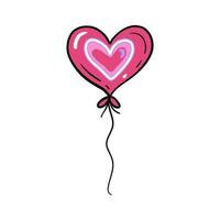 rosa ballong i de form av en hjärtan. ikoner vektor illustrationer.