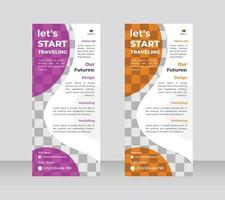 Reisebüro-Rollup-Banner Modernes Tour-Rollup-Banner-Design vektor