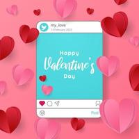 Happy Valentinstag Social Media Post Design für Valentinstag Verkauf vektor