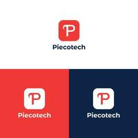 abstrakter anfangsbuchstabe p logo, logo p mit kreativem konzeptdesign für unternehmen, person, marketing vektor