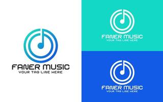 modern musik logotyp design vektor