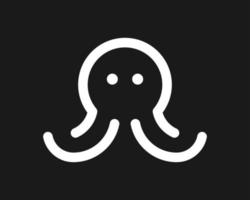 tintenfisch oktopus tentakel ozean tintenfisch calamari wirbellose linie lineares einfaches vektorlogodesign vektor