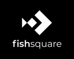 fisk vatten- fena fiskar abstrakt enkel minimal platt fyrkant romb geometrisk vektor logotyp design