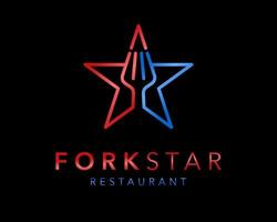 stjärna gnista tindra stjärnor starlight gaffel dining restaurang bestick bestick mat vektor logotyp design