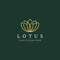 vektor logotyp av enkel minimalistisk lotus blomma översikt. perfekt för spa, yoga, mode företag. linje stil vektor illustration