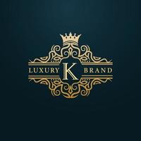 luxus-gold-k-letter-logo. luxus-logo anfangsbuchstabe k design vektor