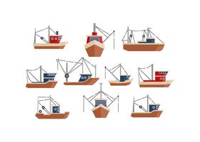 Free Trawler Flat Icon Vector