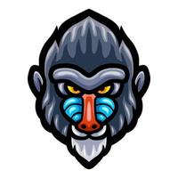 mandrill huvud logotyp maskot design vektor