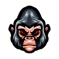 gorilla huvud logotyp maskot design vektor