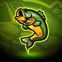 fisch esport logo maskottchen design vektor