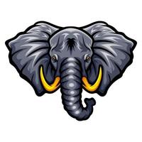 elefant huvud logotyp maskot design vektor