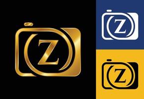 Anfangsbuchstaben des Z-Monogramms mit einem Kamerasymbol. Logo für Fotogeschäft und Firmenidentität vektor