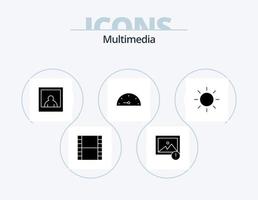 multimedia glyf ikon packa 5 ikon design. . rusa. Sol vektor