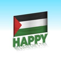 Tag der palästinensischen Unabhängigkeit. einfache palästinensische flagge und plakatwand am himmel. 3D-Schriftzug-Vorlage. fertige besondere Tag-Design-Nachricht. vektor