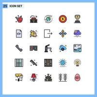 uppsättning av 25 modern ui ikoner symboler tecken för CV tilldela naturlig arbetstagare global redigerbar vektor design element