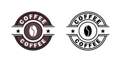 kaffe böna varumärke logotyp bricka märka stämpel cirkel vektor