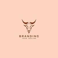 bull head logotyp formgivningsmall vektor