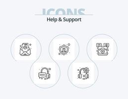 Hilfe- und Support-Line-Icon-Pack 5 Icon-Design. Hilfe. Reparatur. Hilfe. Werkzeug. Fix vektor