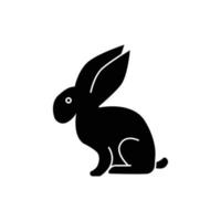kaninchen-symbol-illustration. Symbol für Haustiere. Glyphen-Symbolstil. einfaches Vektordesign editierbar vektor