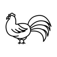 huhn-symbol-illustration. Symbol im Zusammenhang mit Nutztieren. Liniensymbolstil. einfaches Vektordesign editierbar vektor