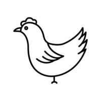 huhn-symbol-illustration. Symbol im Zusammenhang mit Nutztieren. Liniensymbolstil. einfaches Vektordesign editierbar vektor