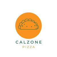 Pizza gefaltetes Calzone einfaches Logo vektor