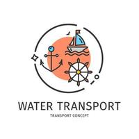 transport vatten tunn linje ikon begrepp. vektor