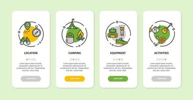 tourismus-app-bildschirmkarten eingestellt. Vektor