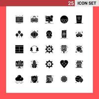 Stock Vector Icon Pack mit 25 Zeilen Zeichen und Symbolen für Mode Hautschutz Seite Haut Haut editierbare Vektordesign-Elemente