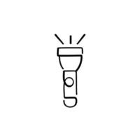 Taschenlampe Linienstil Icon Design vektor