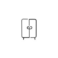 Kleiderschrank Linienstil Icon Design vektor